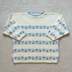 Vintage G.F.C. Pattern Knit Cropped Sleeve Crewneck Sweater